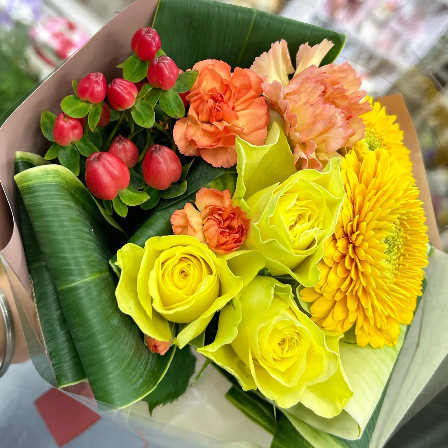 オレンジ✿イエロー系アレンジメント&ブーケ🧡💛🌼