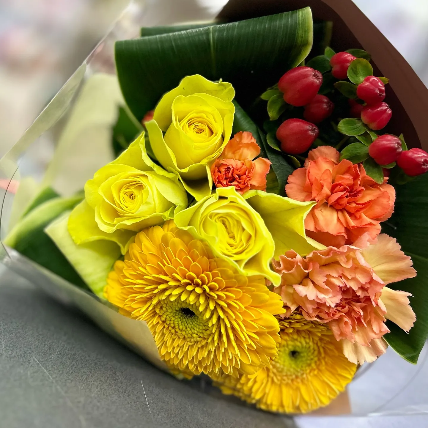 オレンジ✿イエロー系アレンジメント&ブーケ🧡💛🌼