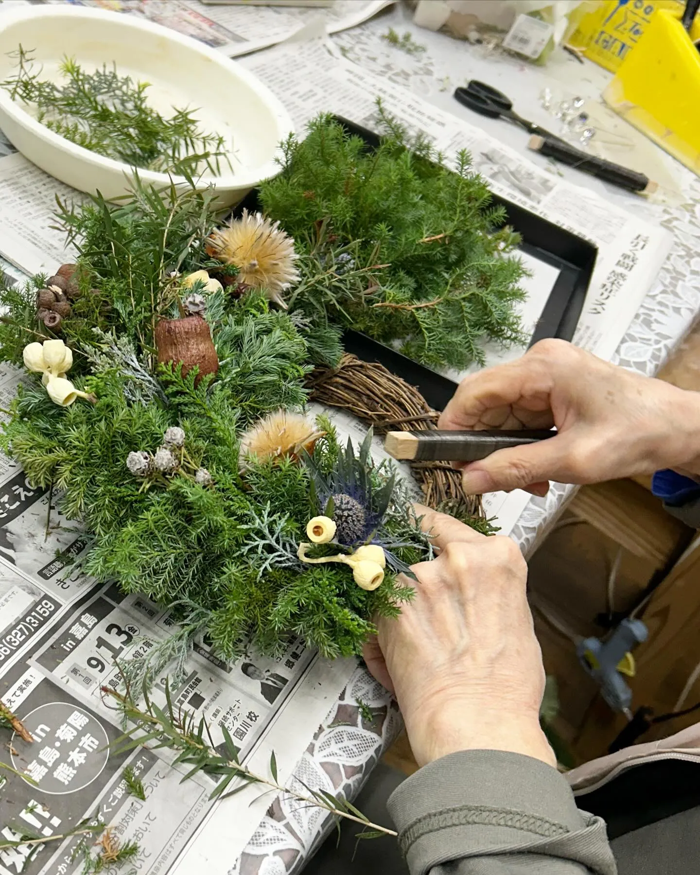 今年も香りを楽しむクリスマスリース作りをたくさんの方々に体験...