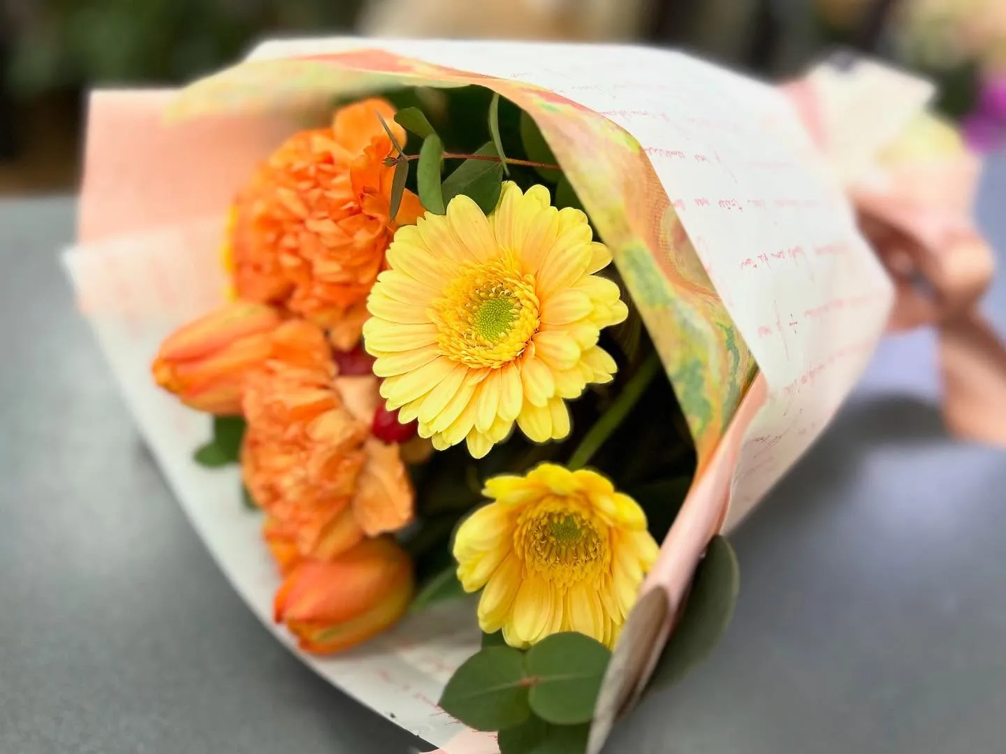 オレンジイエロー系アレンジ✿ブーケ🧡💛🌼