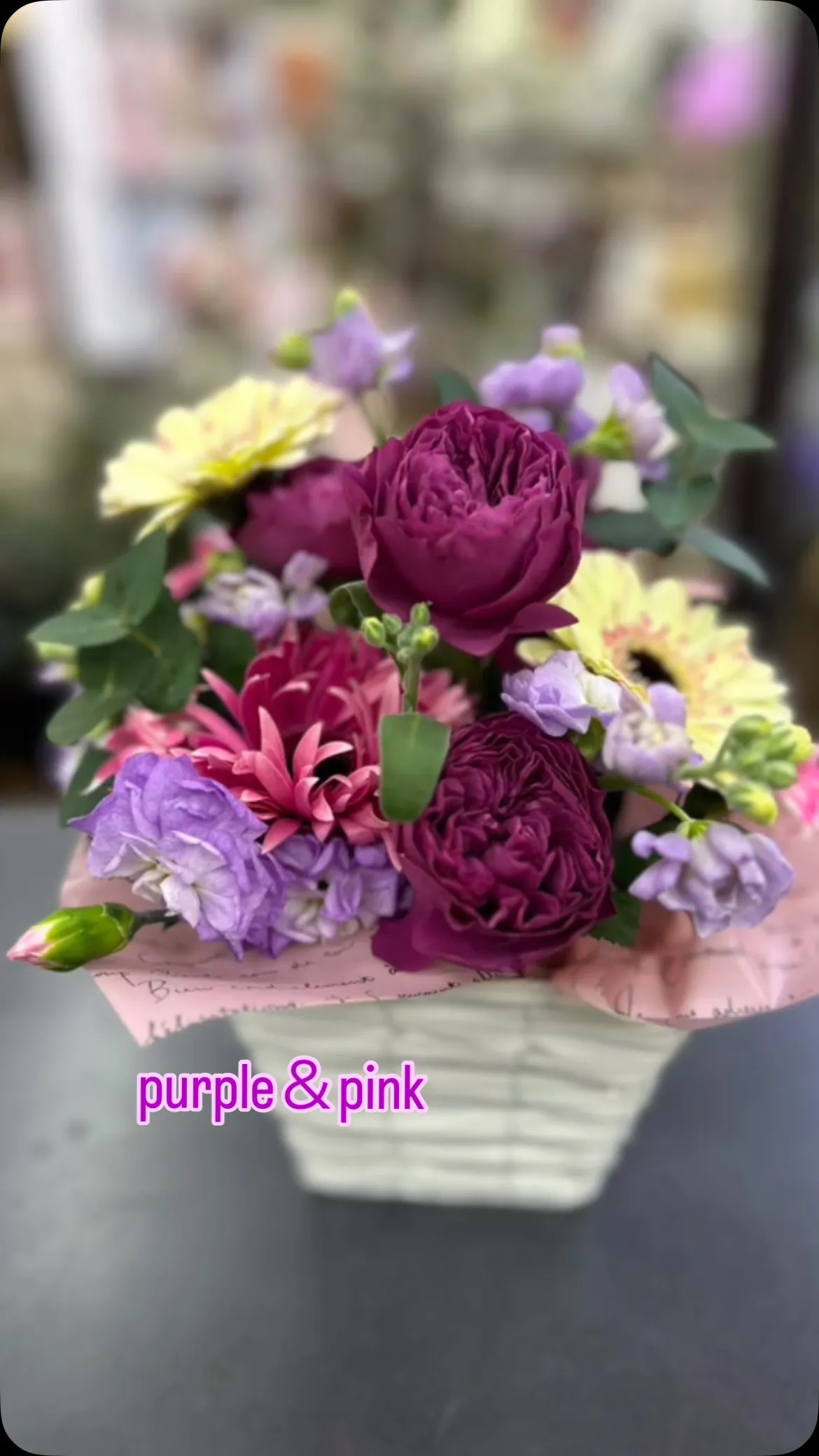 パープル✿ピンク系ブーケ＆アレンジメント💜🩷🌸